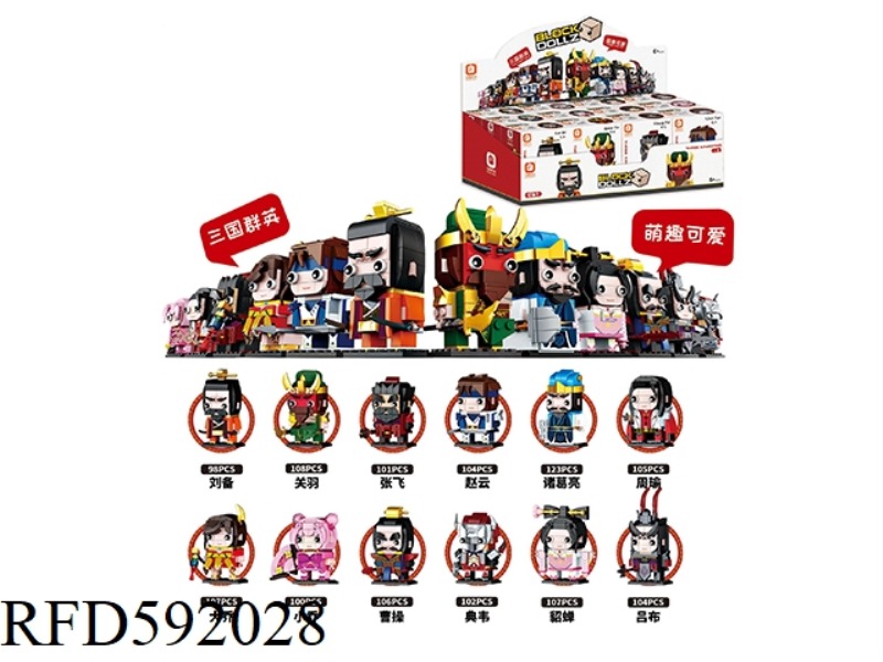 MINI THREE KINGDOMS SQUARE HEADS (12 SMALL BOXES / DISPLAY BOXES, A TOTAL OF 8 DISPLAY BOXES)
