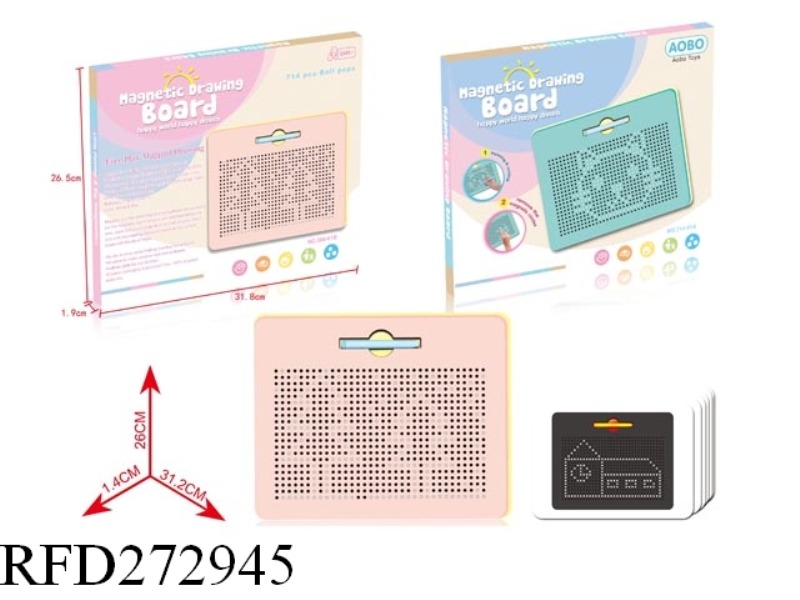 714PCS CHILDREN MAGNETIC DRAWING BOARD (WITH 6 CARDS)