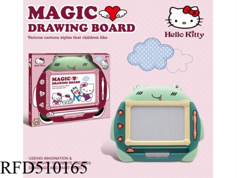 HELLO KITTY FROG MAGNETIC BLACK AND WHITE WRITING PAD