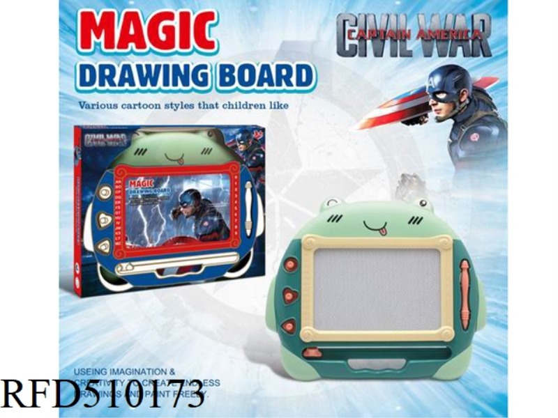 CAPTAIN AMERICA FROG MAGNETIC BLACK AND WHITE WRITING PAD