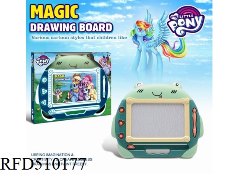 PONY POLLY FROG MAGNETIC BLACK AND WHITE WRITING PAD