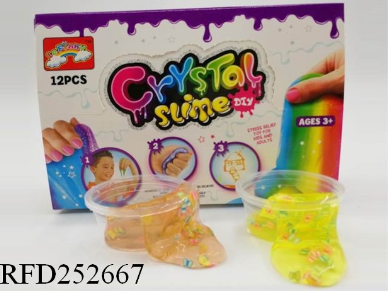 SLIME 12 COLOR BUTTERFLY CRYSTAL MUD