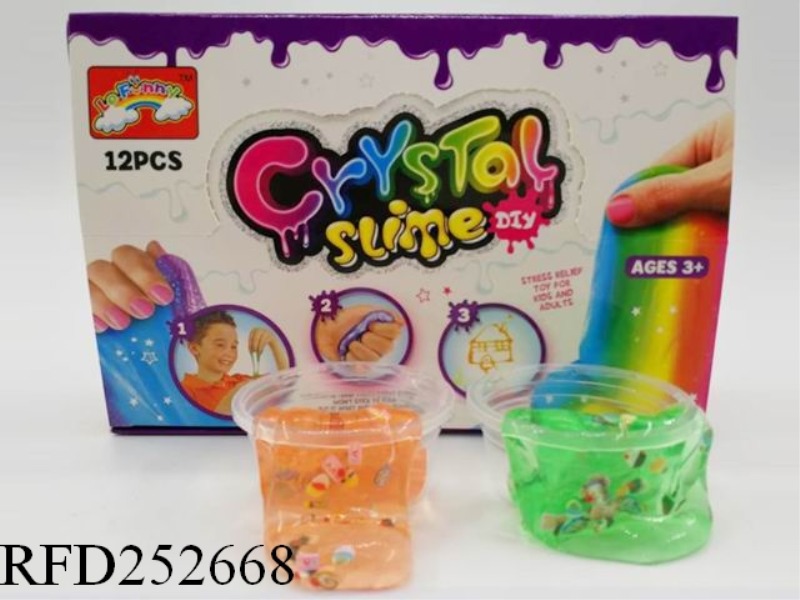 SLIME 12 COLOR CANDY CRYSTAL MUD
