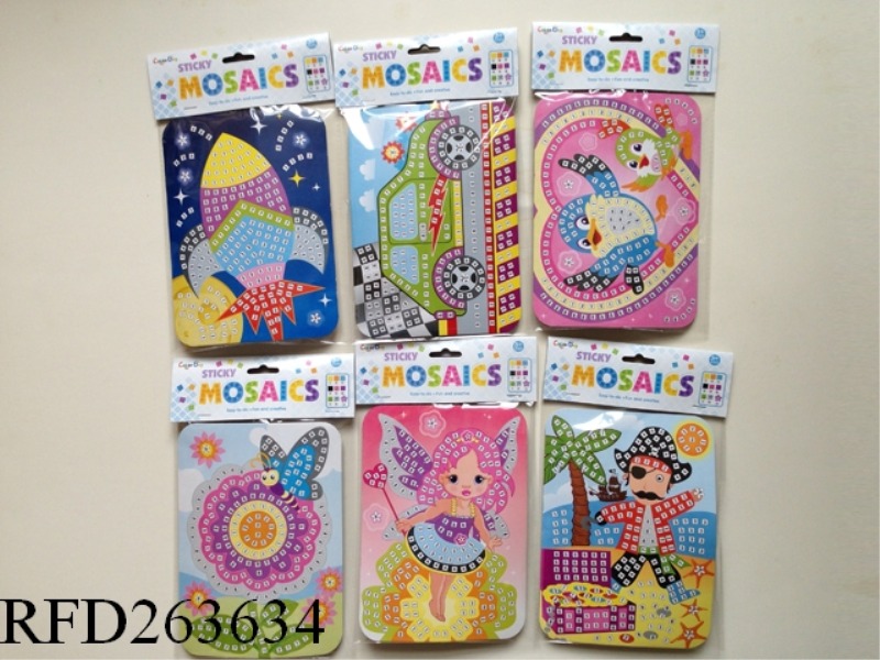 MOSAIC NUMBER PASTE PUZZLE /6 MIXED