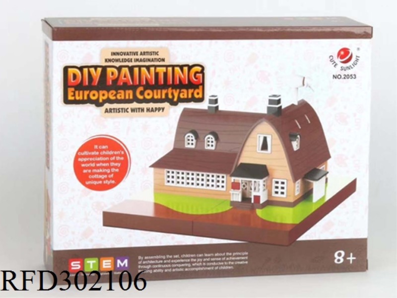 DIY COLORES DRAWING EUROPEAN STYLE SMALL COURYARD