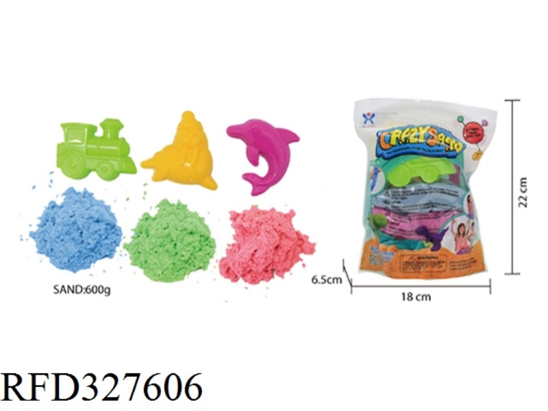 600G COTTON TENSILE SAND + 3 PIECES OF RANDOM TRAFFIC SAND MODEL (3 COLORED SAND)