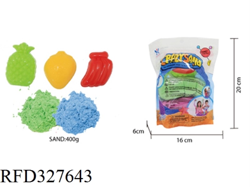 400G COTTON STRETCHING SAND + 3 PIECES OF RANDOM FRUIT (2 PIECES OF COLORED SAND)
