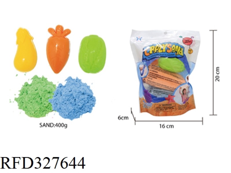 400G COTTON STRETCHING SAND + 3 PIECES OF RANDOM VEGETABLES (2 COLORED SAND)