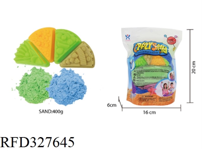 400G COTTON STRETCHING SAND + 4 PIECES OF RANDOM CAKE (2 COLORED SAND)