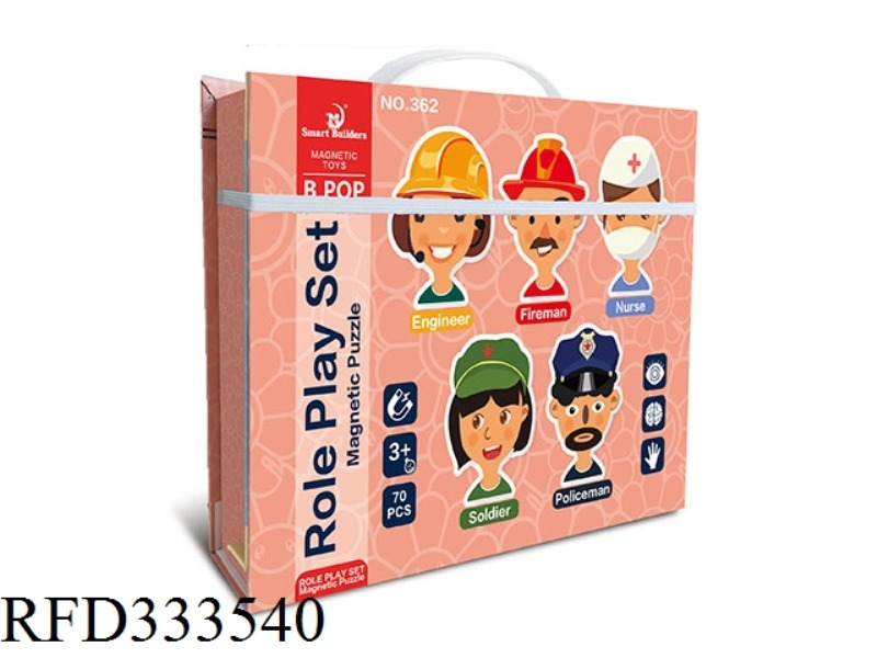 CHARACTER'S FACIAL FEATURES MAGNETIC PUZZLE 70PCS
