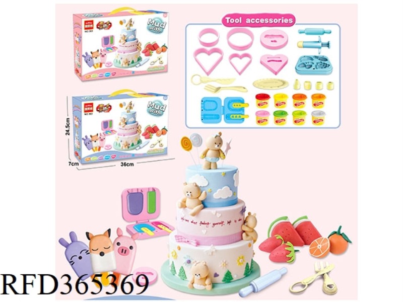 PAINTED MUD TOYS - CAKE MIXED WITH TWO COLORS