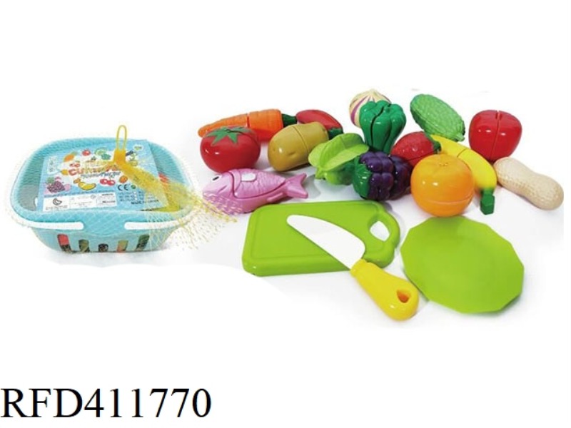 18-PIECE SET OF FRUIT AND VEGETABLE CUTS (BASKET)