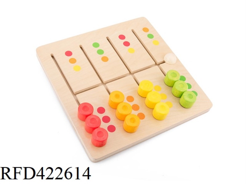 WOODEN COLOR MATCHING MAZE GAME BOARD
