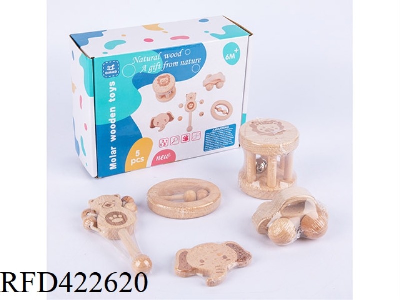 WOODEN TEETHER FOUR-PIECE SET