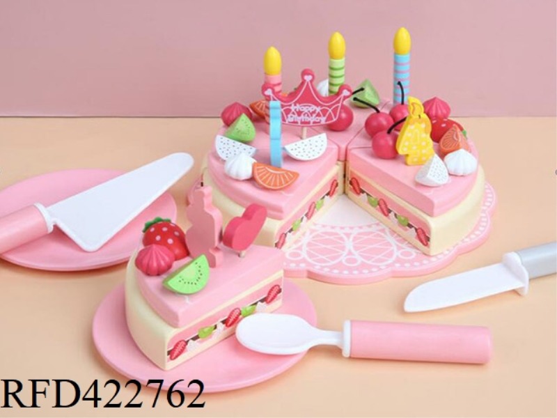 WOODEN SIMULATION BIRTHDAY CAKE WITH MAGNETIC