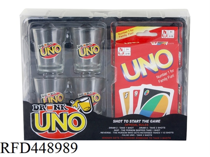 UNO WINE CUP (4 CUPS + 1 CARD)