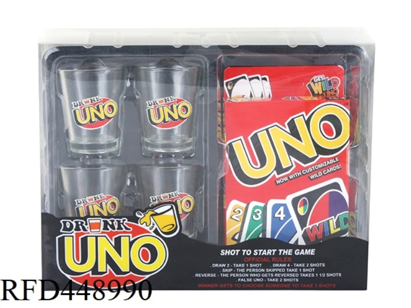 UNO WINE CUP (4 CUPS + 1 CARD)