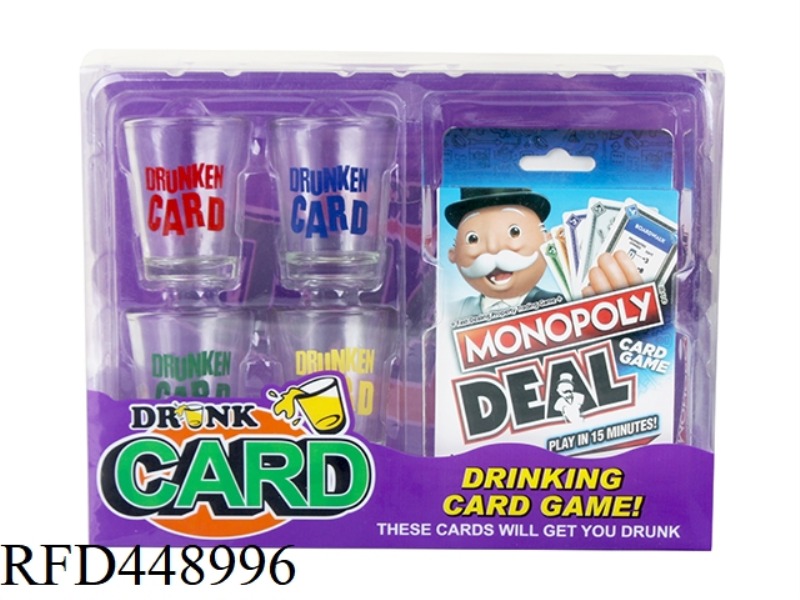 MONOPOLY WINE CUP  (4 CUPS + 1 CARD)
