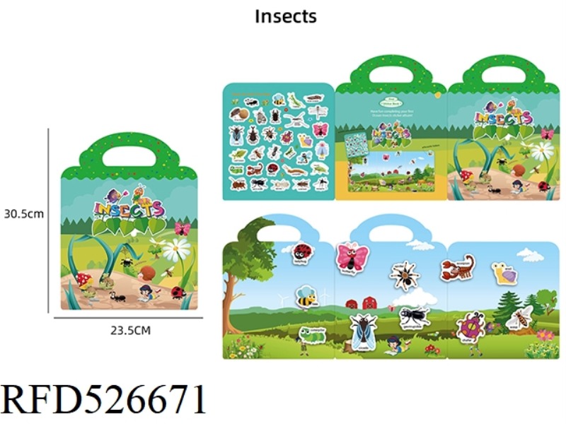 INSECTS - DIY SCENE STICKER BUSY BOOK REPEATED PASTING OF QUIET BOOK