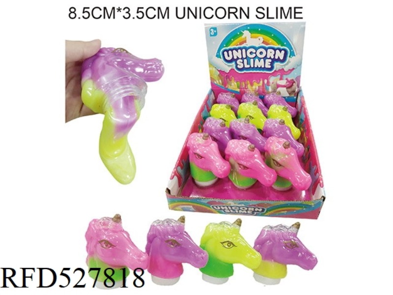 UNICORN STYLING BOTTLE PEARLESCENT TWO-COLOR SLIME 12PCS