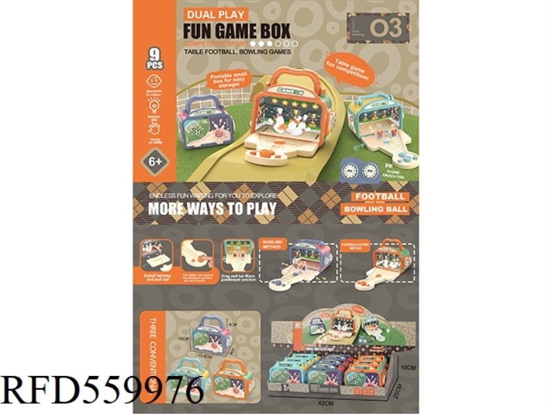 2 IN 1 COMPETITIVE BOARD GAME BOX (BOWLING/SOCCER)
