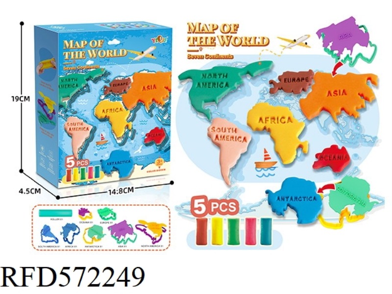 SEVEN CONTINENTS COLORED CLAY