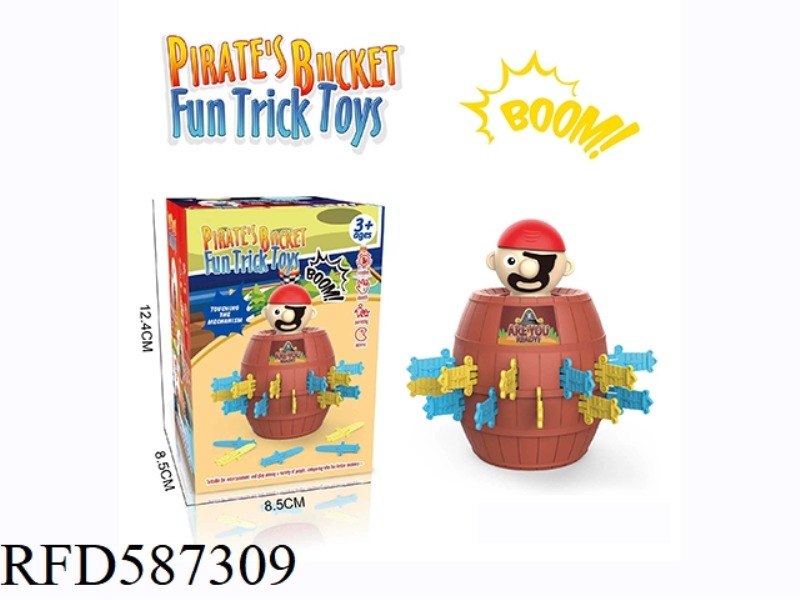 PLAY HOUSE TOY PIRATE BUCKET TOY PARENT-CHILD INTERACTIVE SWORD BOUNCE DOLL TRICK DESKTOP GAME M