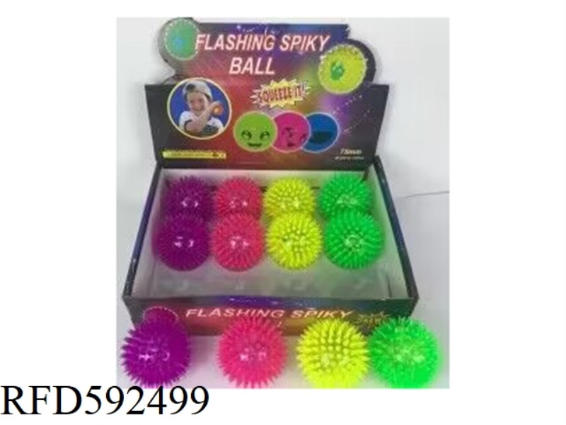 75MM LUMINOUS THORN BALL WITH NO ROPE, SOLID COLOR AND TRANSPARENT BB SOUND DECOMPRESSION VENT TOY 1