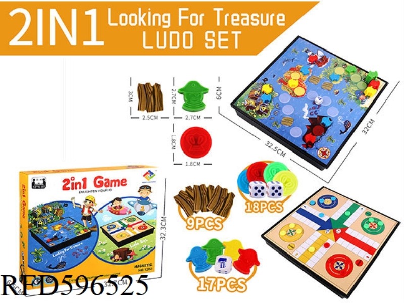 TREASURE HUNTING GAME, FLYING CHESS 2-IN-1 (MAGNETIC)