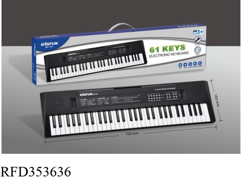 61 KEYBOARD WITH MICROPHONE /USB CABLE/HEADPHONE JACK