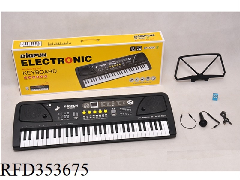 61 KEYBOARD WITH MICROPHONE/AUDIO CABLE /USB CABLE /MP3/ MUSIC SHELF