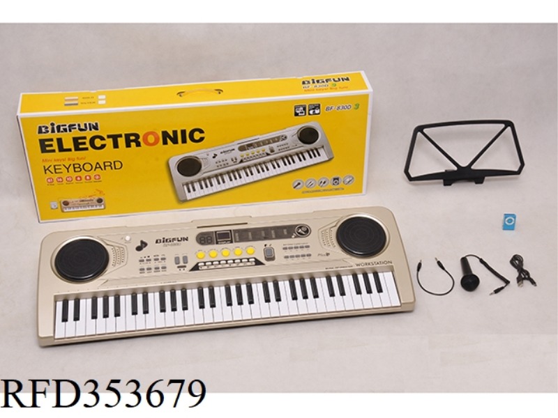 61 KEYBOARD WITH MICROPHONE/AUDIO CABLE /USB CABLE /MP3/ MUSIC SHELF