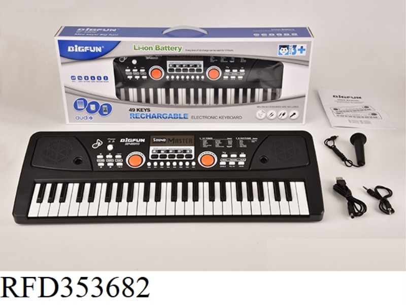 61 KEYBOARD WITH MICROPHONE/AUDIO CABLE /USB POWER CORD/MANUAL