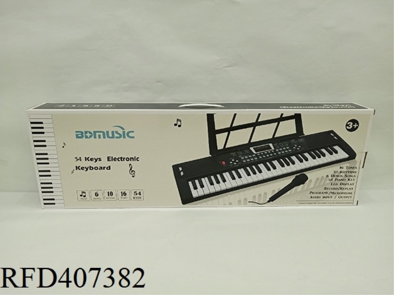 54-KEY MULTIFUNCTIONAL ELECTRONIC ORGAN WITH USB CABLE/RADIO/USB JACK (DUAL SPEAKERS)
