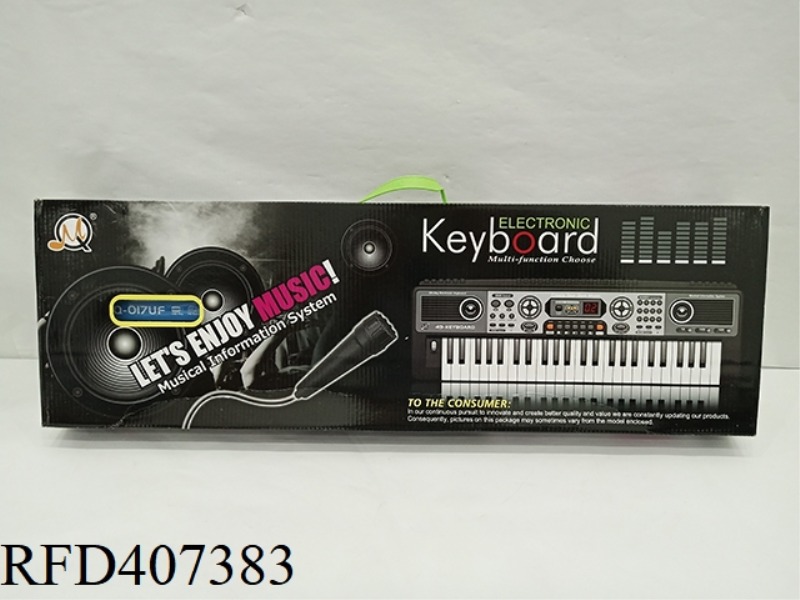 49-KEY MULTIFUNCTIONAL ELECTRONIC ORGAN MICROPHONE WITH RADIO AND MP3 JACK WITH PLUG-IN