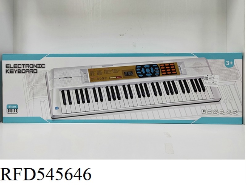 61 KEY MULTI-FUNCTION WHITE ELECTRONIC KEYBOARD WITH MICROPHONE+USB CABLE
