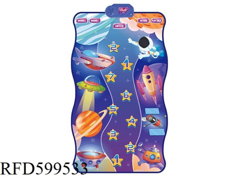 SPACE PIANO SOUND RECORDING SPACE THEMED CHILDREN'S PLAY BLANKET