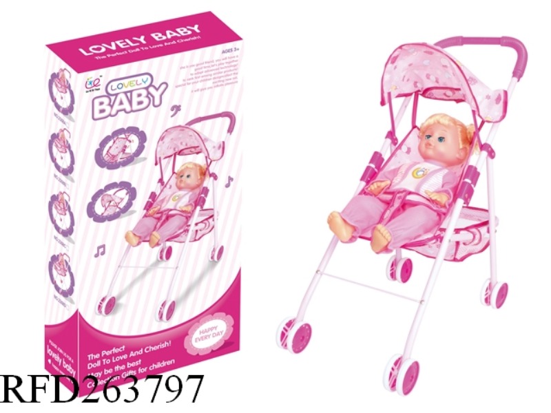 16 INCH AIRMINE LIVE EYE BABY GIRL IC WITH IRON TROLLEY