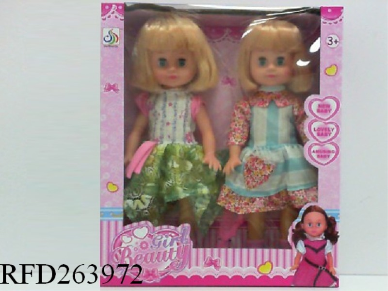 14-INCH LIVE-EYE GIRL WITH COMB (2 PACK)