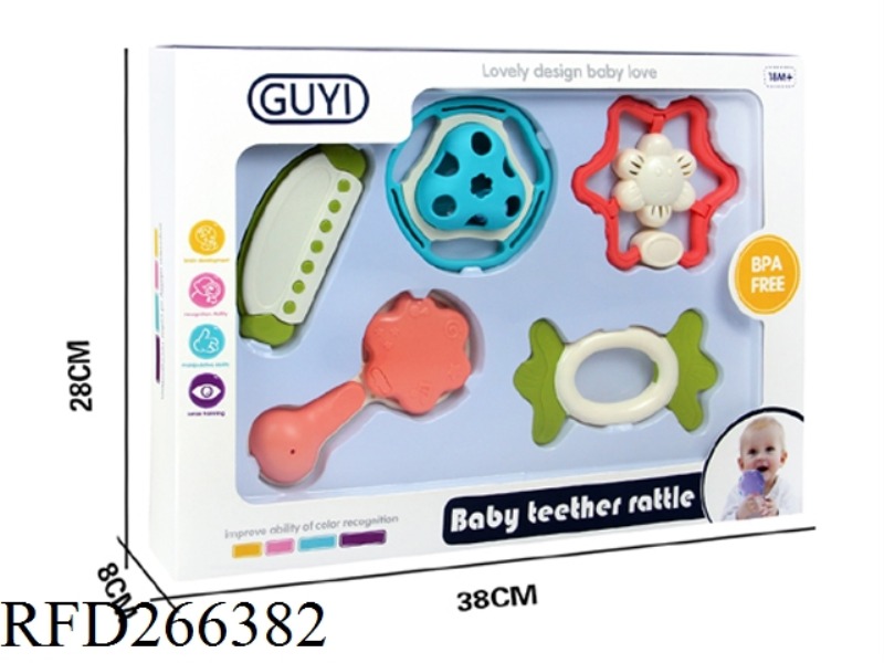 BABY TEETHER RATTLE 5PCS