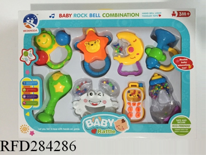 BABY TEETHER RATTLES 8PCS