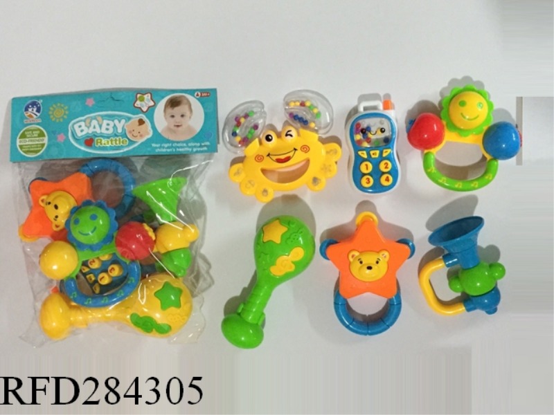 BABY TEETHER RATTLES 6PCS