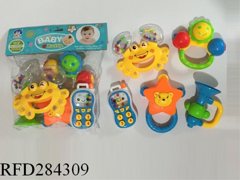 BABY TEETHER RATTLES 5PCS