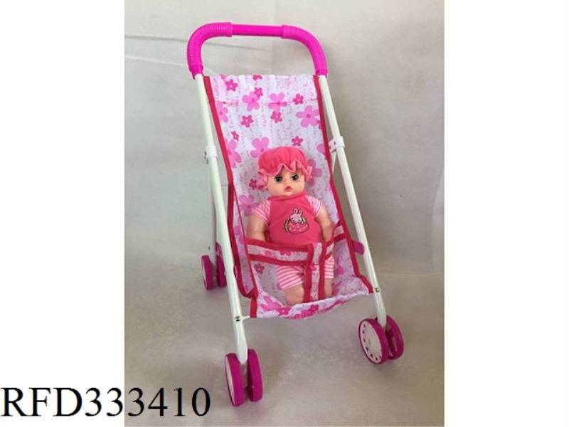 IRON BABY STROLLER WITH DOLL
