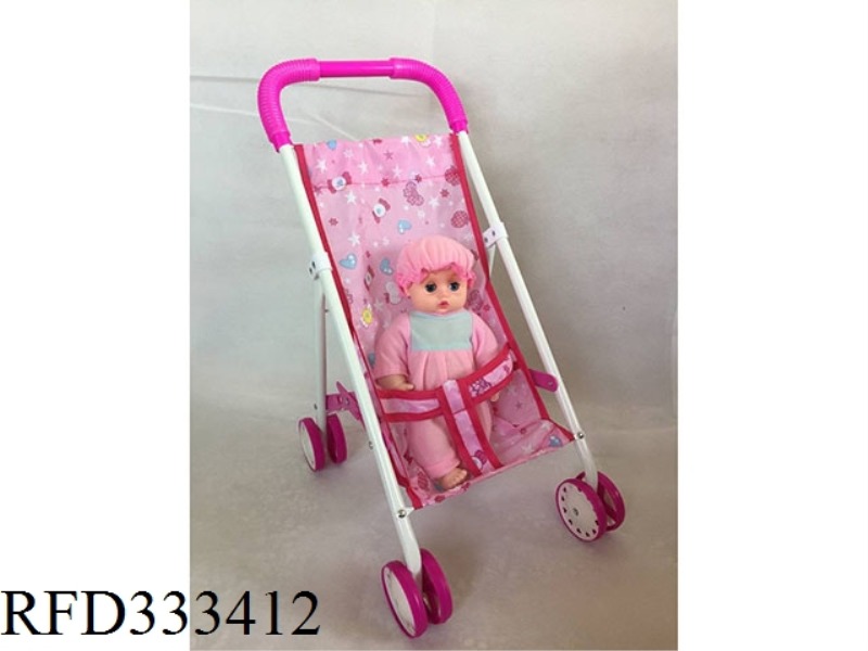 IRON BABY STROLLER WITH DOLL