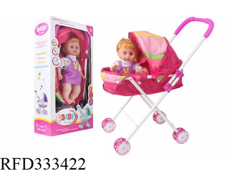 RAINBOW RED CART WITH 14-INCH LIVE EYE DOLL