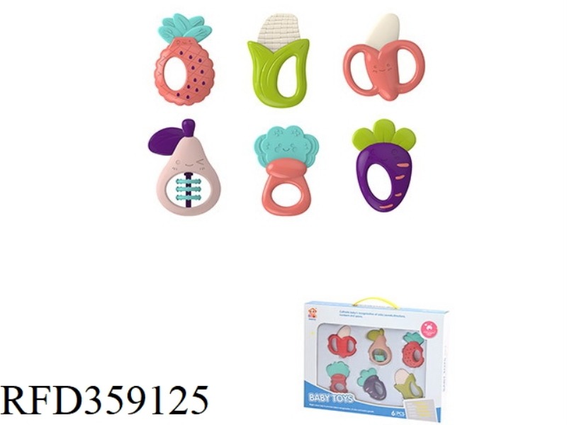 WHOLE TEETH GLUE FRUIT AND VEGETABLE BELL RINGING (SET OF 6)