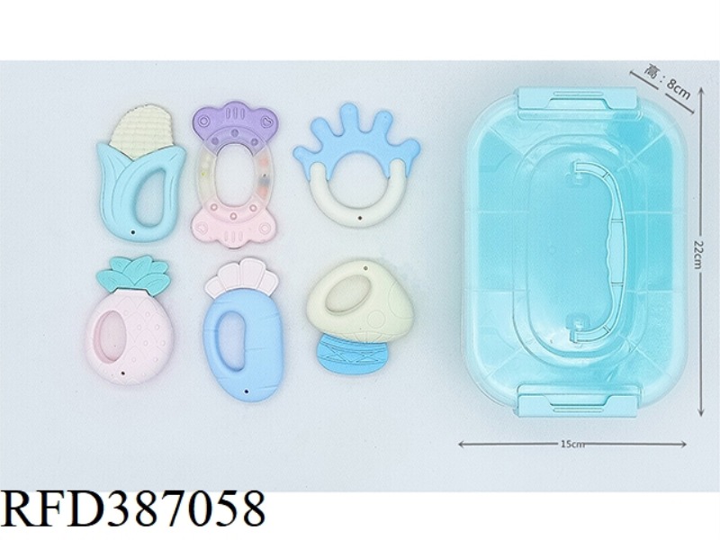 PUZZLE BABY RATTLE MACARON (6 PIECE SET CAN BE BOILED)