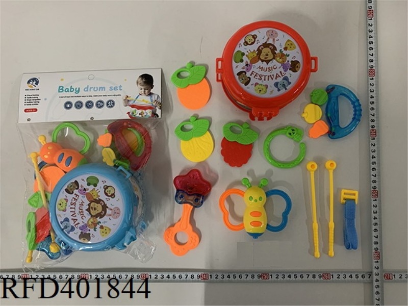 BABY RATTLE AND PAT DRUM (11PCS)