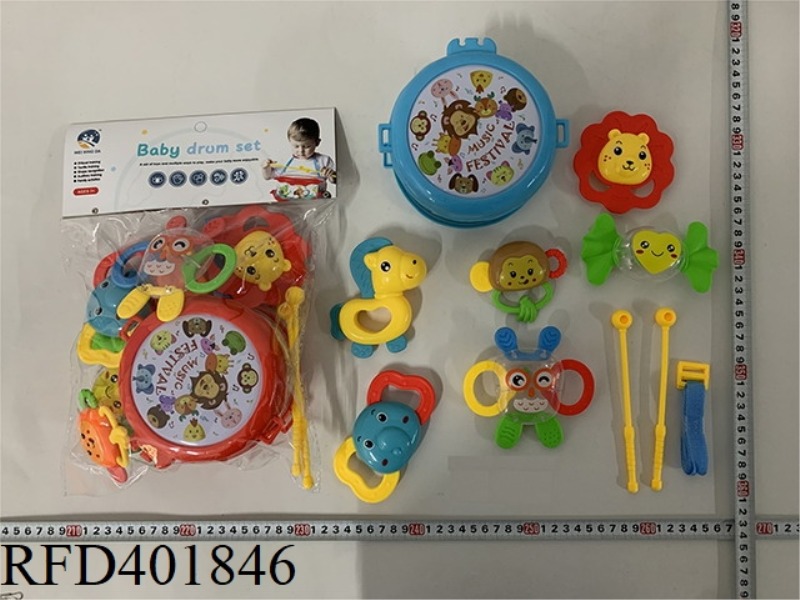BABY RATTLE AND PAT DRUM (10PCS)